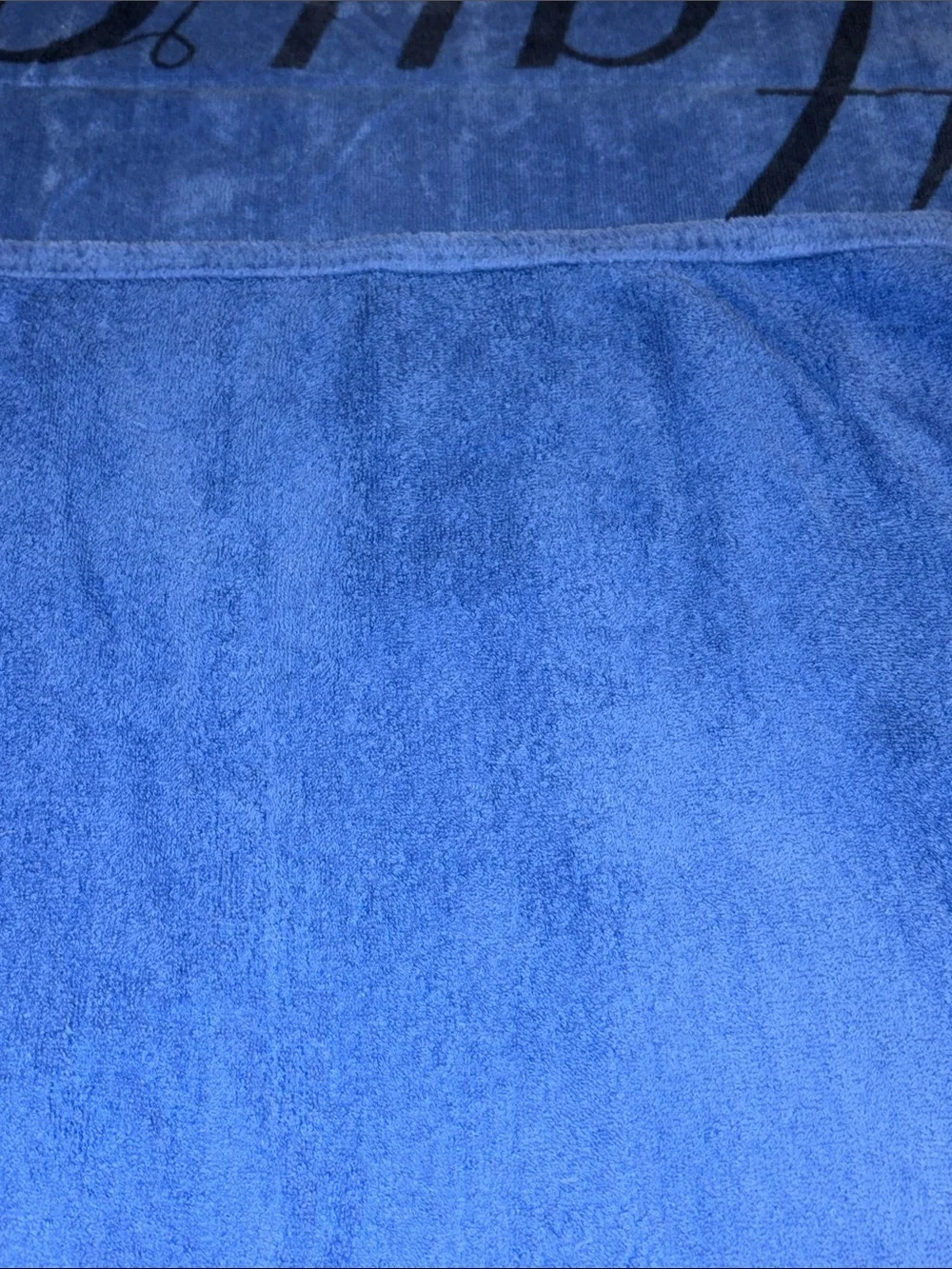 Vintage Hawaii Blue Plush Beach & Bath Towel with Script